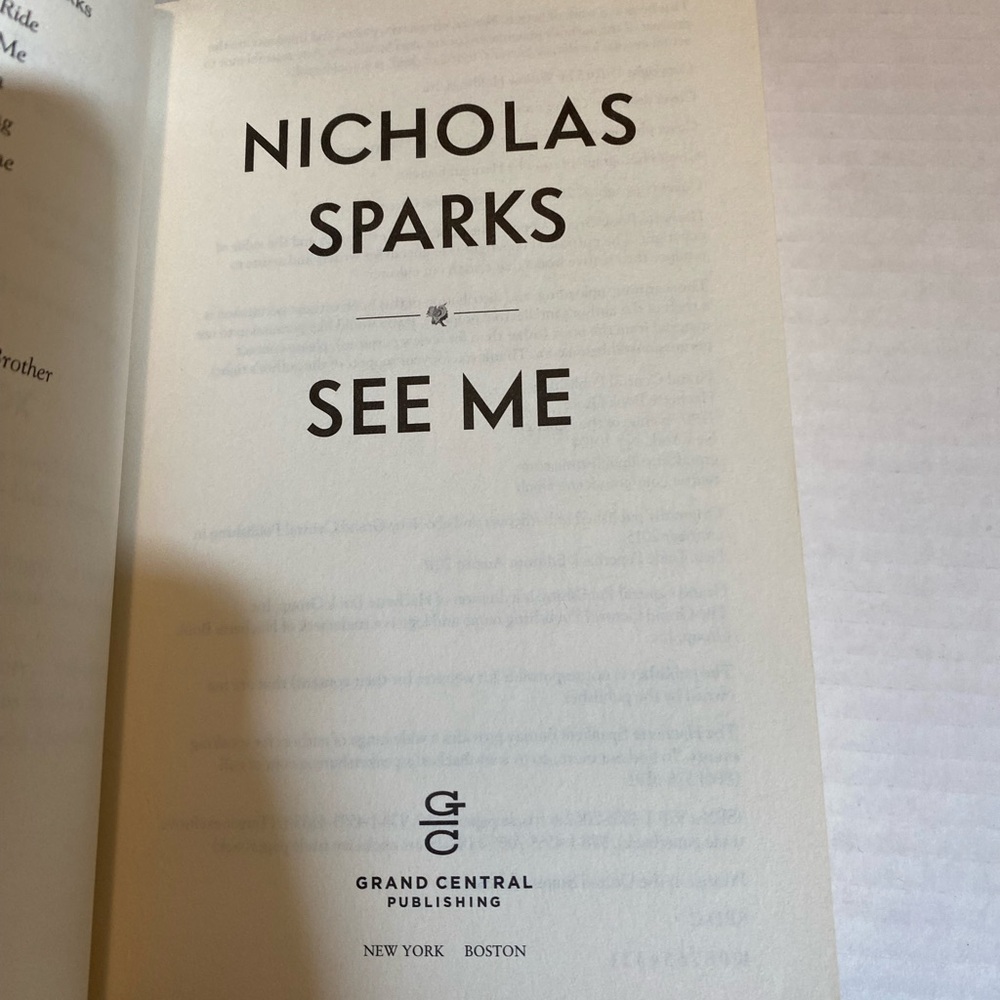 See Me by Nicholas Sparks (2016, Trade Paperback) Read Once - Picture 9 of 9